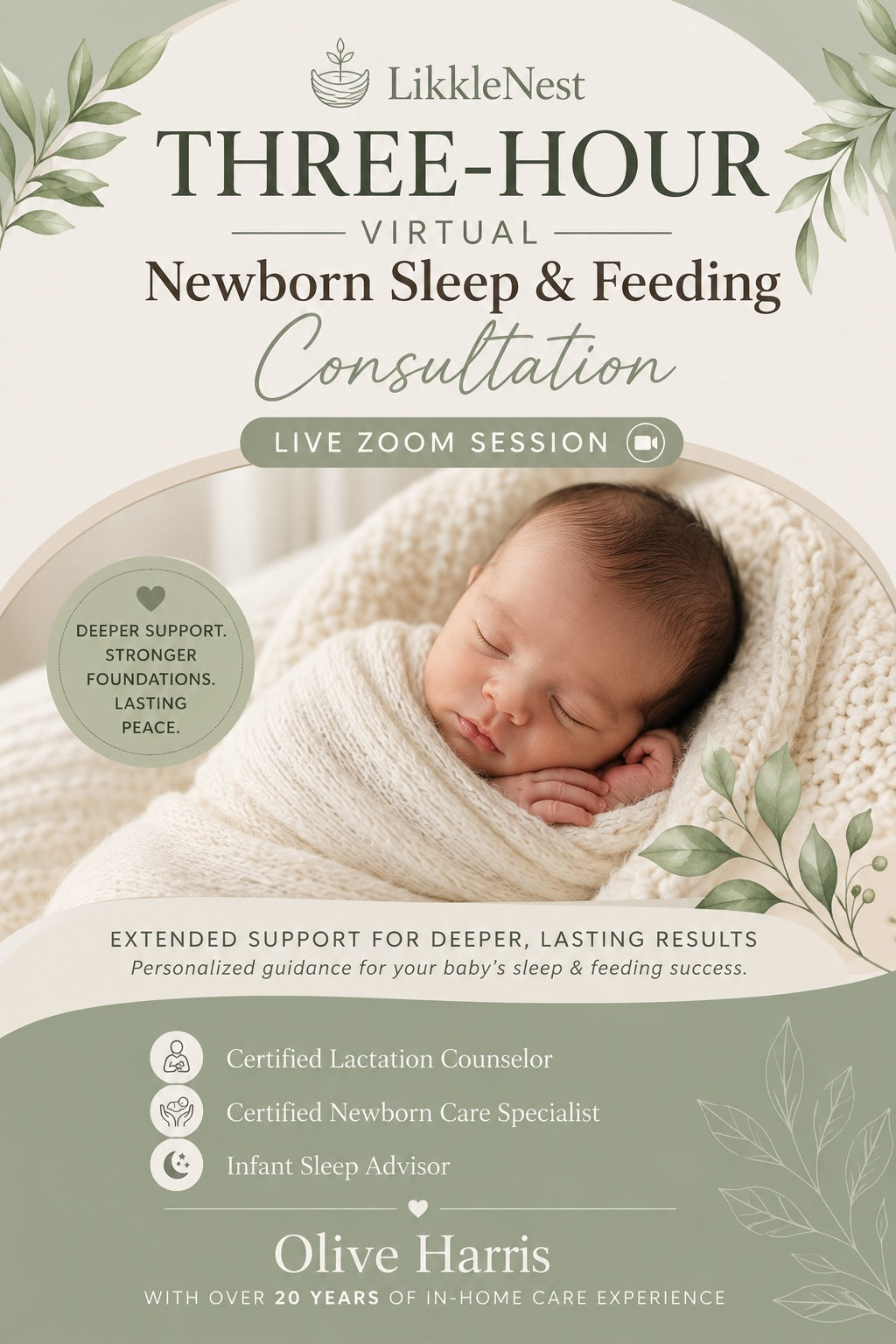3-Hour Virtual Newborn Sleep & Feeding Observation Session (Live Zoom Support)